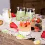 Bocal en Verre 4 Pièces 100ml pour Pudding, Confitures, Miel, Épices avec Bouchon Plastique Bocal en Verre 4 Pièces 100ml pour Pudding, Confitures, Miel, Épices avec Bouchon Plastique