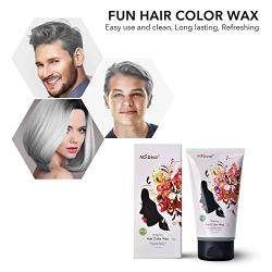 Disposable Hair Dye Fun Temporary Hair Color Wax Wash Out Hair Color Hair Dye Wax Hair Styling&Coloring Hair Wax for Halloween- Wash Off Easily - Fast Coloring on - Zero Damage to Hair (GREY)