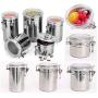 BESTONZON 1062ML Stainless Steel Sealed Cans Coffee Beans Storage Tank Snacks Container Home Kitchen Tool (10x17cm)