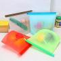 New Product Reusable Silicone Vacuum Seal Food Fresh Bag Fruit Meat Milk Storage Containers Refrigerator Bag Ziplock Kitchen Organizer (Green)