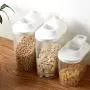 Plastic Cereal Dispenser Storage Box Kitchen Food Grain Rice Container Nice Box Transparent Food Canister Fresh Clear Container,B