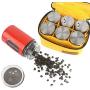 JUSTDOLIFE Spice Bottle Set Round Glass Container Adjustable Seasoning Bottle Jars 6PCS