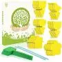 36 Pack Fruit Fly Trap Yellow Sticky Fungus Gnat Killer for Indoor and Outdoor Plant Insect Catcher for White Flies Mosquitos Fungus Gnats Flying Insects Houseplant Gift for Flower Lover (H48 36+12)