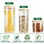 Contenant de Rangement Alimentaire YULEER, Bocal en Verre avec Couvercles, Bocal en Verre pour Servir des Bonbons, des Biscuits, du Riz, Ensemble de 6 Contenant de Rangement Alimentaire YULEER, Bocal en Verre avec Couvercles, Bocal en Verre pour Servir des Bonbons, des Biscuits, du Riz, Ensemble de 6