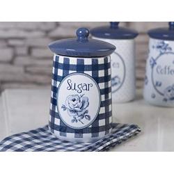 Katie Alice Stylish “Vintage Indigo” Ceramic Sugar Jar by Creative Tops, 16 x 9 cm (6?" X 3?")