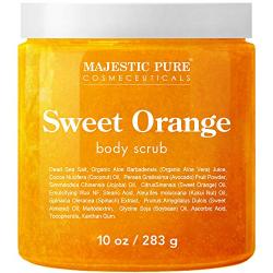 Majestic Pure Sweet Orange Body Scrub - Exfoliates, Moisturizes, and Nourishes Skin, 10 oz