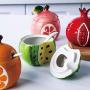 Ceramic Unseal Fruit Shape Storage Jar Minimalist Cute Coffee Sugar Tea Storage Bottle Organizer Decor Home,Red Pomelo