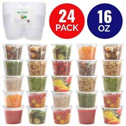 Freshware 24-Pack 32 oz Plastic Food Storage Containers with Lids