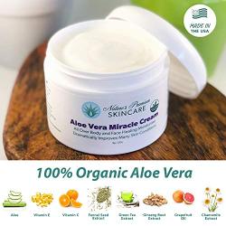 Natural and Organic Face Moisturizer Cream - 100% Organic Aloe Vera - Face Cream for Women - Aloe Vera Cream for Sensitive and Dry Skin - Anti Aging Face Moisturizer for Women and Men - Face Lotion for Women - Aloe Vera Moisturizer for Face and Body - All