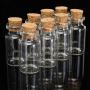 10 pcs 12ml 45 x 24mm Mini Bottles Flasks Glass Flask Cork Stopper Jewelry Storage