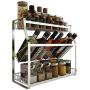 KTOL Stainless Steel Kitchen Spice Rack Organizer, Countertop Storage Organizer Bottle Jars Rack Shelf Holder Rack-3-tier 17.7in