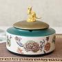 Ashtray with Lid European-Style Covered Ashtray Ceramic Round Creative Candy Storage Jar Key Debris Storage Box for Smoker