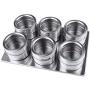 6 Piece Magnetic Stainless Steel Spice Jars with Trestle Lid, Multipurpose Spice Tin for Kitchen A Perfect Gift for Mothers’Day