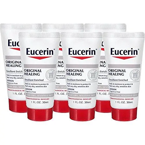 Eucerin Original Heilende Beruhigende & Regenerierende Reichhaltige Lotion, Duftfrei, 30 ml (6er-Pack)