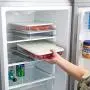 Kühlschrank-Lebensmittel-Erhaltungsboxen Kunststoff-Eiswürfelbehälter Organisationsregal Küchen-Aufbewahrungsboxen (S, Grau)