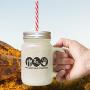 Maroon Zzz. Eat. Sleep. Chalk. Gymnastics. Frosted Glass Mason Jar With Straw