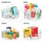 Tournebroche en Plastique Transparent Résistant mDesign pour Armoires, Cellier, Réfrigérateur, Plan de Travail - Organisateur Rotatif Portable pour Épices, Condiments, Fournitures de Pâtisserie