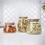 Shelf Floating Thickening Glass Storage Jar Tea Sealed Jar Food Cans Bamboo Cover Storage Tank Glass Bottles 450ml / 600ml / 750ml. (Size : A)