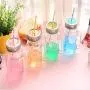 4pcs 450MLGlass storage bottle Jars Mason Jar glass cup beverage mug with lid straw juice bottle with handle storage bottle cups 4pcs 450MLGlass storage bottle Jars Mason Jar glass cup beverage mug with lid straw juice bottle with handle storage bottle cups