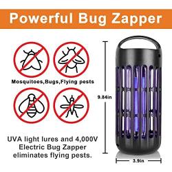 Mosquito Killer Electronic Insect Bug Zapper UV Light Kill Flying Pests Gnat Trap Catcher Attractant Lamp 800V Grid for Indoor Home. Black