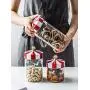 HOUSIYU Candy Jar Carousel Creative Glass Sealed Cans Home Coffee Tea Candy Coffee Beans Storage Tank Bathroom Accessories Storage Container, 14.5x10cm HOUSIYU Candy Jar Carousel Creative Glass Sealed Cans Home Coffee Tea Candy Coffee Beans Storage Tank Bathroom Accessories Storage Container, 14.5x10cm