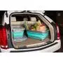Homz Store N Stow(TM) 17 Gallon Quetschebehälter mit Rädern, Grau und Türkis-Basis mit Klarsichtdeckel, Klappbarer Lagerkasten, (Set von 4)