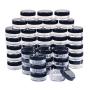 Aenoyo 50PCS Plastic Cosmetic Sample Empty Container, Tiny Makeup Sample Container, Cosmetic Jars, Makeup Plastic Jars for Travel, Sample, Small Crafts Storage (5g, Black)