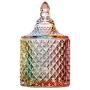 Yl Ly 789 Crystal Rome Crystal Candy Jar With Lid Exquisite Embossed Biscuit Barrel Cookies Tin Candlestick Jewelry Storage Storage Tank C 1
