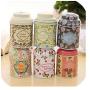 6er Set Korean Pastoral Stil Eisen Lagerbehälter Multifunktion Kaffee Tee Süßigkeiten Zinnbehälter Vintage Kleine Blumen Metallbehälter