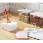 Square Plastic Canisters, Transparent Storage Sealed jar Pack of 3-D 800mlx3