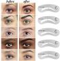 Aesthetica Brow Contour Kit - 16-Piece Eyebrow Makeup Palette - 6 Eyebrow Powders, 5 Eyebrow Stencils, Spoolie/Brush Duo, Tweezers, Brow Wax, Highlighter, Concealer & Instructions
