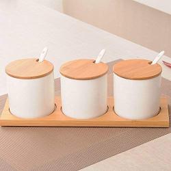 Spice storage containers,Small spice jars Storage containers Ceramic spice jars with lid Porcelain condiment jar-A