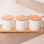 Spice storage containers,Small spice jars Storage containers Ceramic spice jars with lid Porcelain condiment jar-A