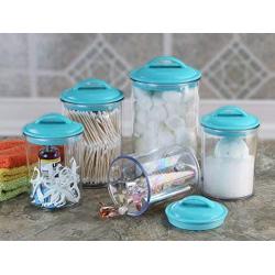 Calypso Basics by Reston Lloyd Acrylic Storage Canisters, Set of 3, Turquoise