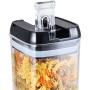 Hello Cucina Airtight Food Storage with Stickers, Stackable Pantry Organizer for Cereal, Flour, Cookie, Pasta, Sugar & More - Ideal for Kitchen Countertops (7-Pack, Black)