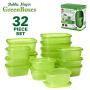 Debbie Meyer GreenBoxes, Food Storage Containers with Lids, Keep Fruits, Vegetables, Baked Goods & Snacks Fresher Longer! BPA Free, Microwave & Dishwasher Safe- 32 Piece Set