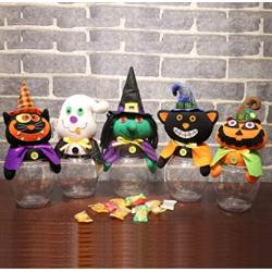 Halloween Candy Cans Cute Funny Pumpkin Candy Cans Home Decoration Candy Cans Adding Festive Atmosphere Packing Five Candy Cans Together