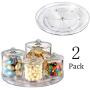 Lazy Susan Rotating Turntable Food Storage Container for Cabinets, Pantry, Fridge, Countertops,Vanity,BPA Free - Spinning Organizer for Spices, Condiments - 9" Round, Clear-2 Pack