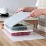 Kühlschrank-Lebensmittel-Erhaltungsboxen Kunststoff-Eiswürfelbehälter Organisationsregal Küchen-Aufbewahrungsboxen (S, Grau)