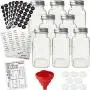 8 x XLarge 8oz Glasen Gewürzbehälter mit 2 Arten von bedruckten Gewürzlösungen. Premium-Kommerzielle Qualitätssatz: Leere quadratische Glasflasche, luftdichte Kappe, Kreide und transparente Aufkleber für Dosier-, Sieb- und Schüttel-Set von Talented Kitche