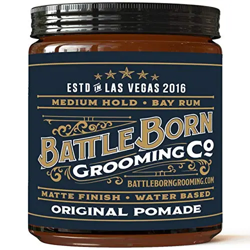 Battle Born Grooming Co Original Pomade (Bay Rum, 4 oz) | Medium Hold | Matte Finish | Natural Ingredients | Water Based Battle Born Grooming Co Original Pomade (Bay Rum, 4 oz) | Medium Hold | Matte Finish | Natural Ingredients | Water Based