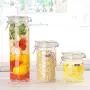 Bouteille en verre scellée Yl Ly, Pot de stockage en verre, Pot pour miel, Pot pour bonbons, Réservoir de stockage pour fruits secs, 2 jeux (800ml + 1200ml + 2100ml), avec balance. Bouteille en verre scellée Yl Ly, Pot de stockage en verre, Pot pour miel, Pot pour bonbons, Réservoir de stockage pour fruits secs, 2 jeux (800ml + 1200ml + 2100ml), avec balance.