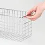mDesign Landhaus-Dekor Metall Draht Lebensmittelaufbewahrungsbox, Körbchen mit Griffen für Küche, Speisekammer, Badezimmer, Waschküche, Schränke, Garage – 12“ x 6“ x 6“ – 8er-Set – Chrome