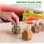 Kleine Glasbehälter mit Deckeln, 3 oz Gewürzbehälter - Dichtungsgummi und Schieбедerdeckel für Zuhause und Küche, Kleine Glasbehälter mit Deckeln für Partygeschenke (24er Packung)