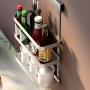 Ctystallove 3-Tier Metal Mesh Spice Rack Wall Mount Jars Bottle Storage Shelf Holder Seasoning Organizer for Kitchen