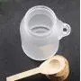 NATUWORLD 2er Set Kunststoff Bad Salz Würze Beutel Leerraum Klare Frostbecher Kosmetik Pulver Flasche Küchen Aufbewahrungsbehälter mit Korkstopfen und Holzsöffel (100 ml)