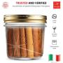 Bormioli Quattro Stagioni Wide Mouth Mason Jars 6 ? Ounce Glass Jar with Metal Airtight Lid Canning Jar for Jam, Jelly, Honey, Great Pickling, Preserving, Meal Prep, Food Storage, Salad Jar (12 Pack)