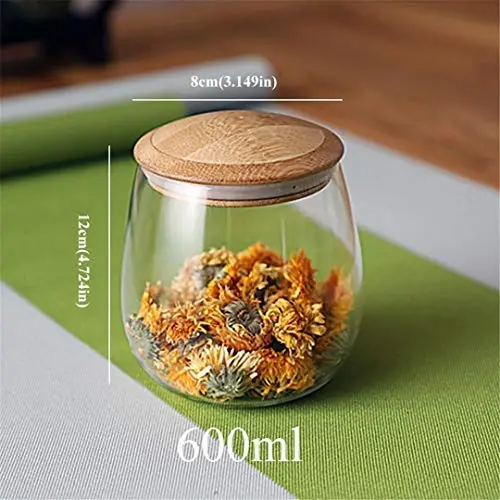 Glasgläser für Gewürze Mason Jar mit Deckel - Küchen-Lagerflasche für Kaffee, Zucker, Großpackungen, Süßigkeiten - 600ml