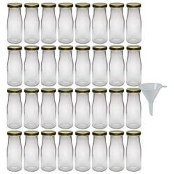 Viva Haushaltswaren Lot de 32 petites bouteilles en verre à goulot large 156 ml + Entonnoir 5 cm de ?