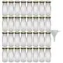 Lot de 32 petites bouteilles en verre à goulot large 156 ml + Filtre 5 cm. Lot de 32 petites bouteilles en verre à goulot large 156 ml + Filtre 5 cm.